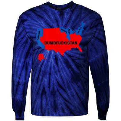 Election Map 2024 United States Of America Dumbfuckistan Tie-Dye Long Sleeve Shirt