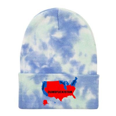 Election Map 2024 United States Of America Dumbfuckistan Tie Dye 12in Knit Beanie