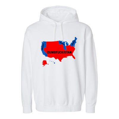 Election Map 2024 United States Of America Dumbfuckistan Garment-Dyed Fleece Hoodie