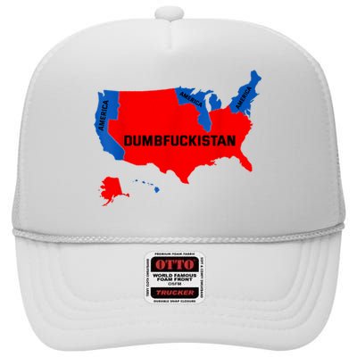 Election Map 2024 United States Of America Dumbfuckistan High Crown Mesh Back Trucker Hat