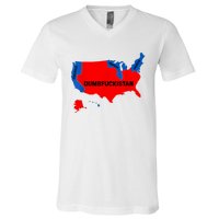 Election Map 2024 United States Of America Dumbfuckistan V-Neck T-Shirt