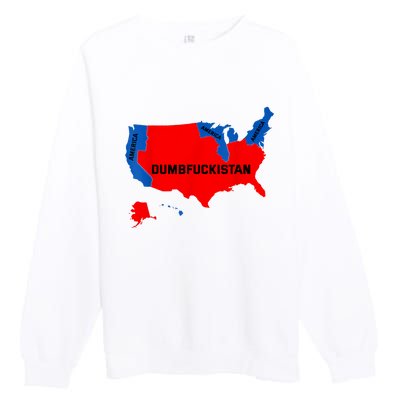 Election Map 2024 United States Of America Dumbfuckistan Premium Crewneck Sweatshirt