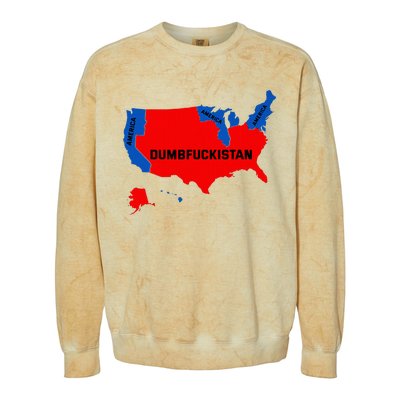 Election Map 2024 United States Of America Dumbfuckistan Colorblast Crewneck Sweatshirt