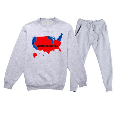 Election Map 2024 United States Of America Dumbfuckistan Premium Crewneck Sweatsuit Set