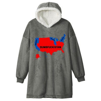 Election Map 2024 United States Of America Dumbfuckistan Hooded Wearable Blanket