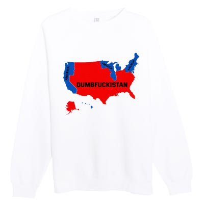 Election Map 2024 United States Of America Dumbfuckistan Premium Crewneck Sweatshirt