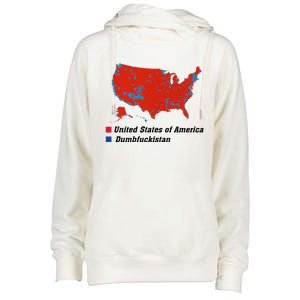 Election Map 2024 United States Of America Dumbfuckistan Womens Funnel Neck Pullover Hood