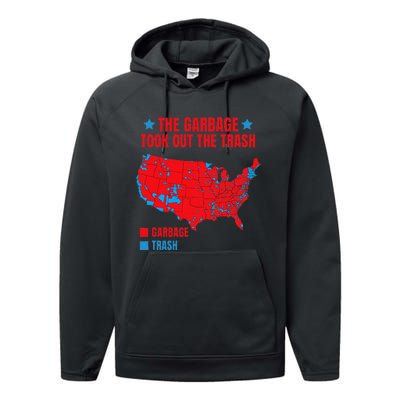 Electoral Map 2024 The Garbage Took Out The Trash Trump 312 Performance Fleece Hoodie