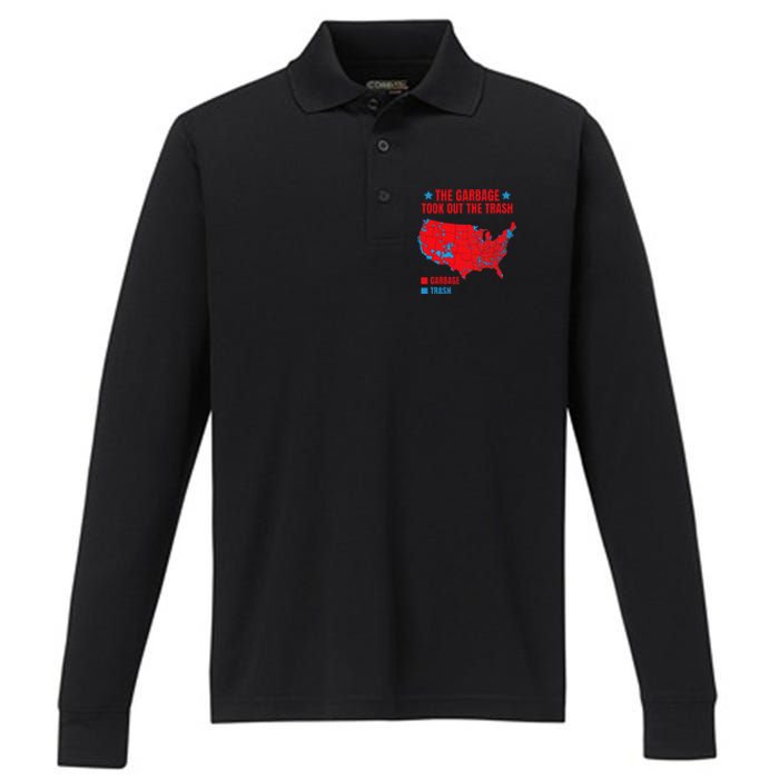 Electoral Map 2024 The Garbage Took Out The Trash Trump 312 Performance Long Sleeve Polo