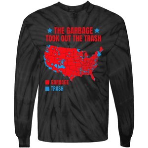 Electoral Map 2024 The Garbage Took Out The Trash Trump 312 Tie-Dye Long Sleeve Shirt