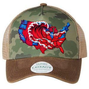 Election Map 2024 Presidential Race Red Republican Wave Legacy Tie Dye Trucker Hat