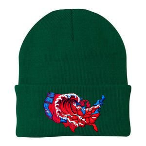 Election Map 2024 Presidential Race Red Republican Wave Knit Cap Winter Beanie