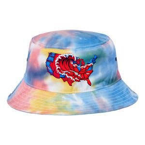 Election Map 2024 Presidential Race Red Republican Wave Tie Dye Newport Bucket Hat