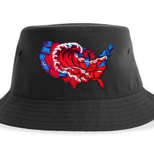 Election Map 2024 Presidential Race Red Republican Wave Sustainable Bucket Hat