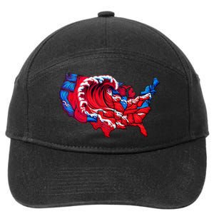 Election Map 2024 Presidential Race Red Republican Wave 7-Panel Snapback Hat