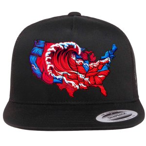 Election Map 2024 Presidential Race Red Republican Wave Flat Bill Trucker Hat