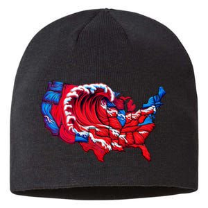 Election Map 2024 Presidential Race Red Republican Wave Sustainable Beanie