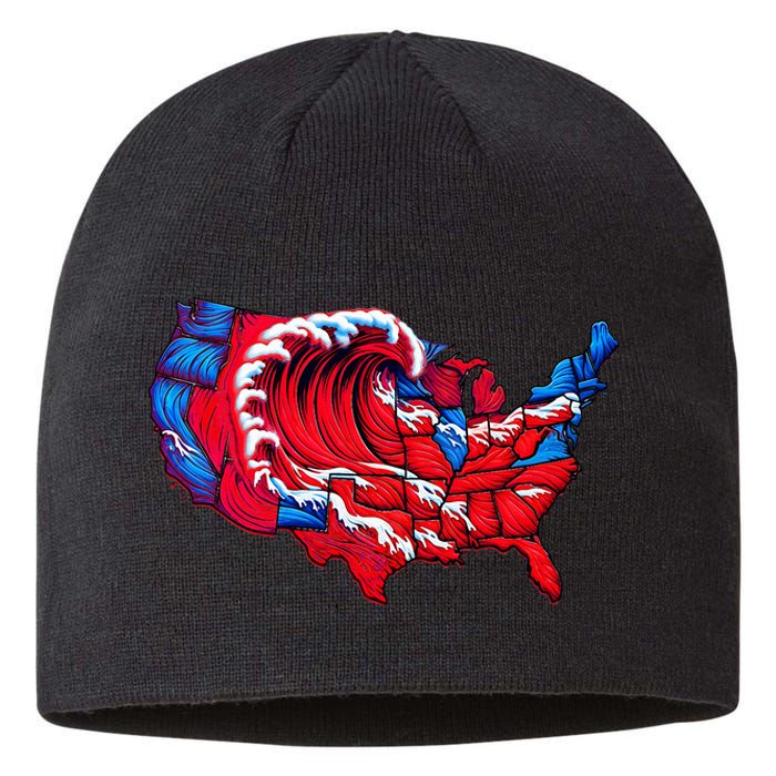 Election Map 2024 Presidential Race Red Republican Wave Sustainable Beanie