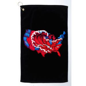 Election Map 2024 Presidential Race Red Republican Wave Platinum Collection Golf Towel