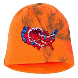 Election Map 2024 Presidential Race Red Republican Wave Kati - Camo Knit Beanie