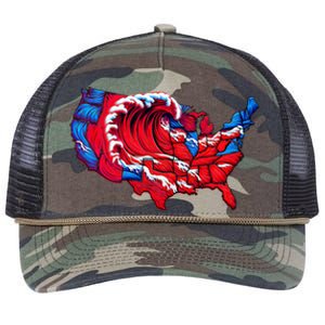 Election Map 2024 Presidential Race Red Republican Wave Retro Rope Trucker Hat Cap