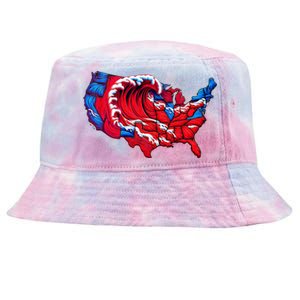 Election Map 2024 Presidential Race Red Republican Wave Tie-Dyed Bucket Hat