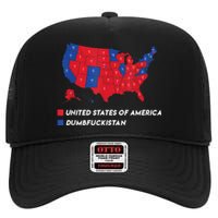 Election Map 2024 United States Of America Dumbfuckistan High Crown Mesh Back Trucker Hat