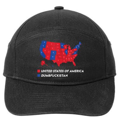 Election Map 2024 United States Of America Dumbfuckistan 7-Panel Snapback Hat