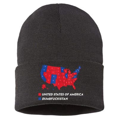 Election Map 2024 United States Of America Dumbfuckistan Sustainable Knit Beanie