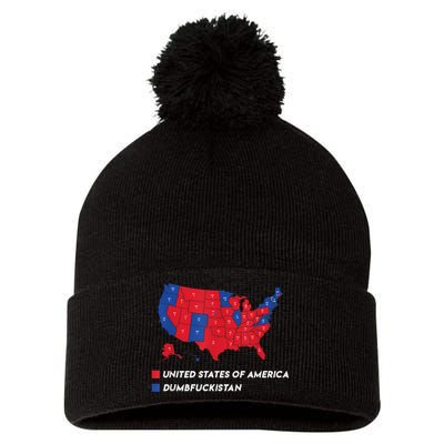 Election Map 2024 United States Of America Dumbfuckistan Pom Pom 12in Knit Beanie