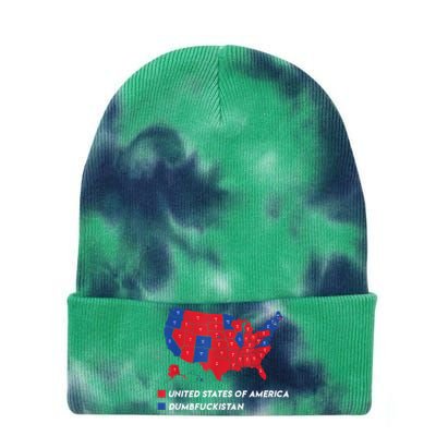 Election Map 2024 United States Of America Dumbfuckistan Tie Dye 12in Knit Beanie