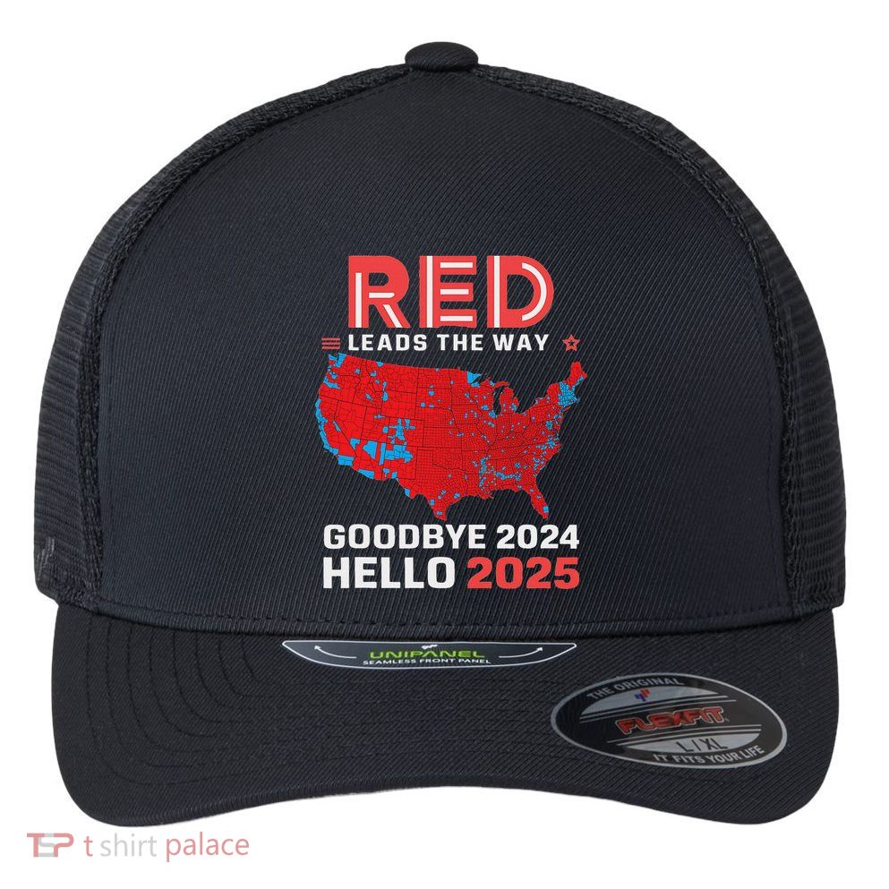 Election Map 2024 Usa Goodbye 2024 Hello 2025 New Year 2025 Flexfit Unipanel Trucker Cap