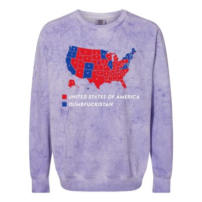 Election Map 2024 United States Of America Dumbfuckistan Colorblast Crewneck Sweatshirt