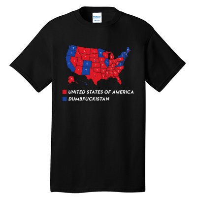 Election Map 2024 United States Of America Dumbfuckistan Tall T-Shirt