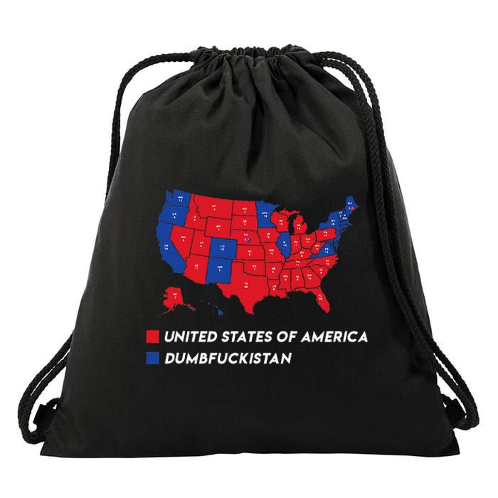 Election Map 2024 United States Of America Dumbfuckistan Drawstring Bag