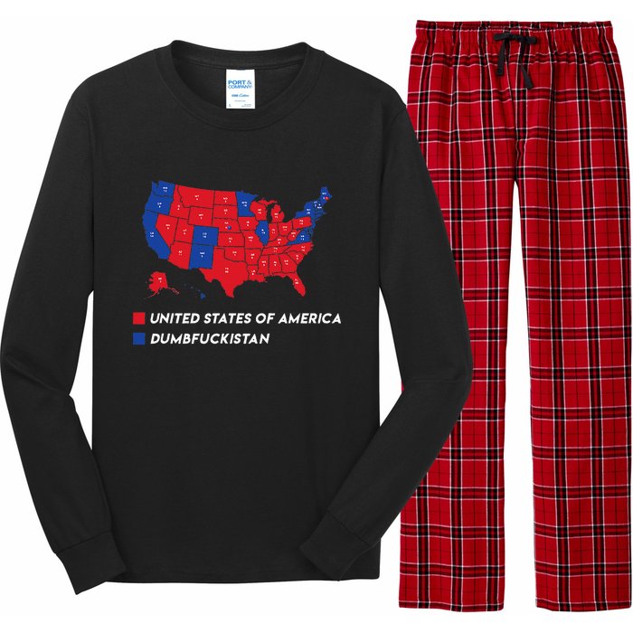 Election Map 2024 United States Of America Dumbfuckistan Long Sleeve Pajama Set