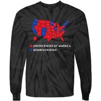 Election Map 2024 United States Of America Dumbfuckistan Tie-Dye Long Sleeve Shirt