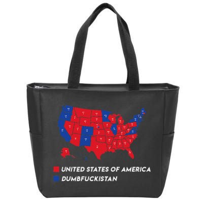 Election Map 2024 United States Of America Dumbfuckistan Zip Tote Bag