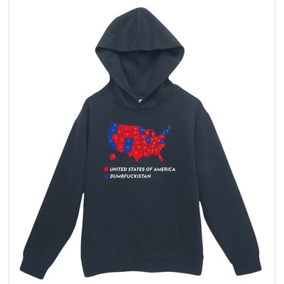 Election Map 2024 United States Of America Dumbfuckistan Urban Pullover Hoodie