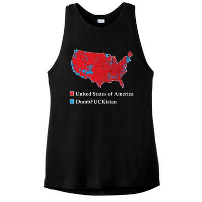 Electoral Map 2024 Donald Trump United States Of America Dumbfuckistan Ladies PosiCharge Tri-Blend Wicking Tank