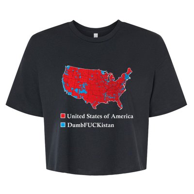 Electoral Map 2024 Donald Trump United States Of America Dumbfuckistan Bella+Canvas Jersey Crop Tee