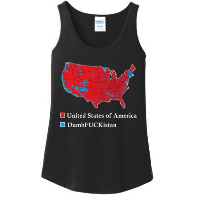 Electoral Map 2024 Donald Trump United States Of America Dumbfuckistan Ladies Essential Tank