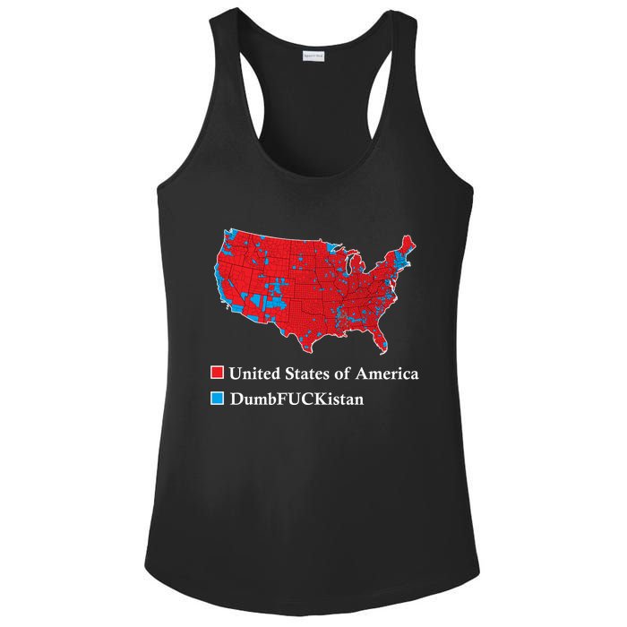 Electoral Map 2024 Donald Trump United States Of America Dumbfuckistan Ladies PosiCharge Competitor Racerback Tank