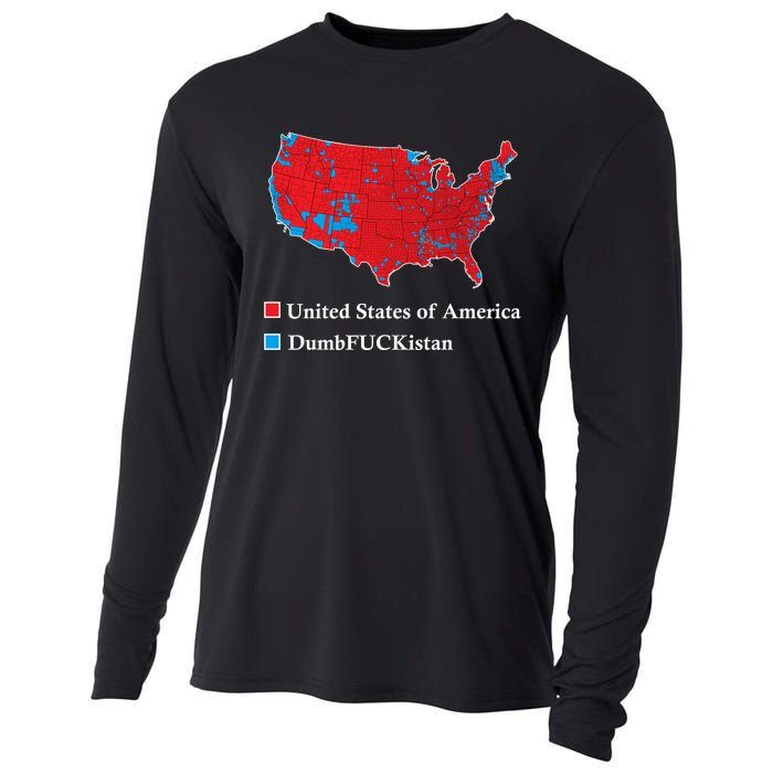 Electoral Map 2024 Donald Trump United States Of America Dumbfuckistan Cooling Performance Long Sleeve Crew