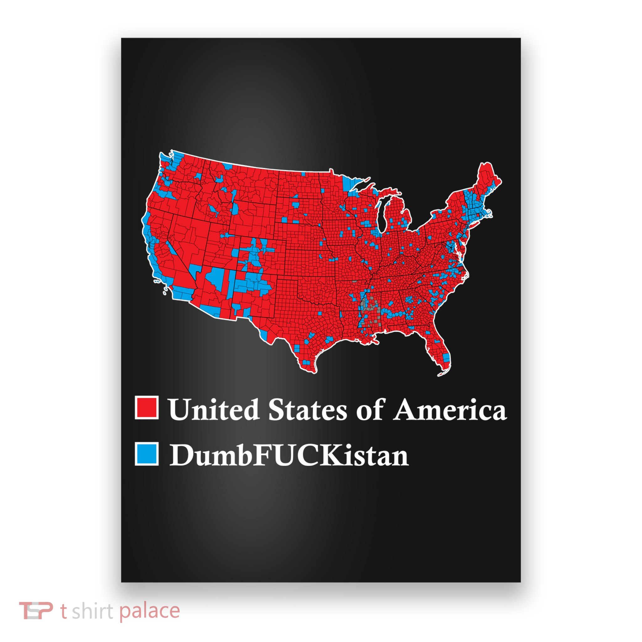 Electoral Map 2024 Donald Trump United States Of America Dumbfuckistan Poster
