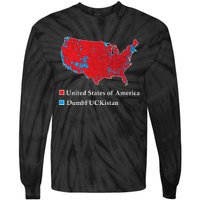 Electoral Map 2024 Donald Trump United States Of America Dumbfuckistan Tie-Dye Long Sleeve Shirt