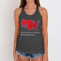 Electoral Map 2024 Donald Trump United States Of America Dumbfuckistan Women's Knotted Racerback Tank