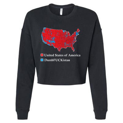 Electoral Map 2024 Donald Trump United States Of America Dumbfuckistan Cropped Pullover Crew