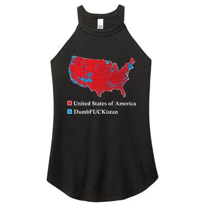 Electoral Map 2024 Donald Trump United States Of America Dumbfuckistan Women's Perfect Tri Rocker Tank