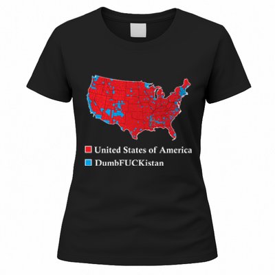 Electoral Map 2024 Donald Trump United States Of America Dumbfuckistan Women's T-Shirt